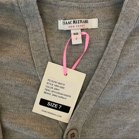 Grey buttoned-down soft sweater - size 7 - Picture 2 of 5